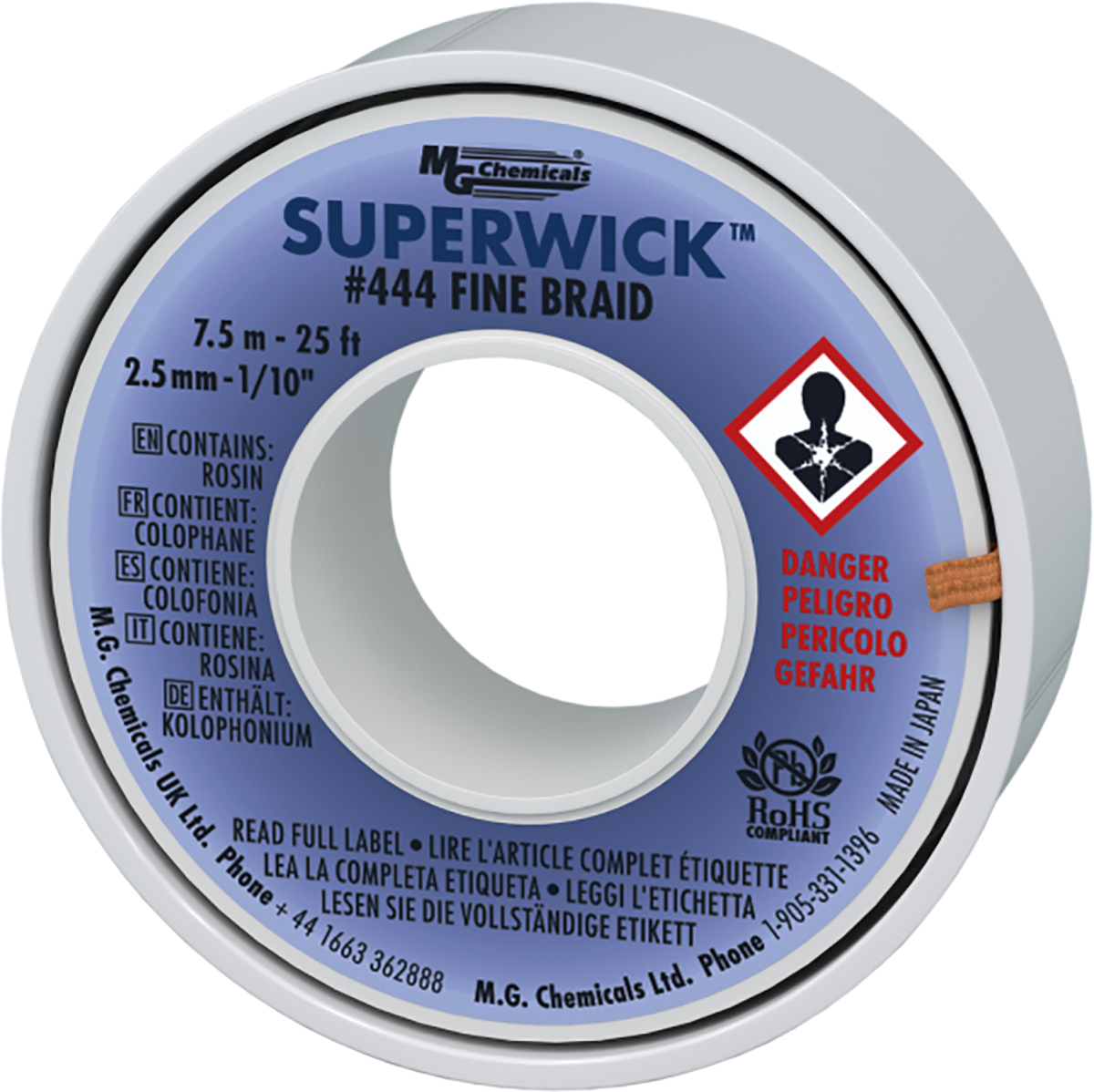 Super Wick 7.5 m De-Soldering Braid, Width 2.5 mm