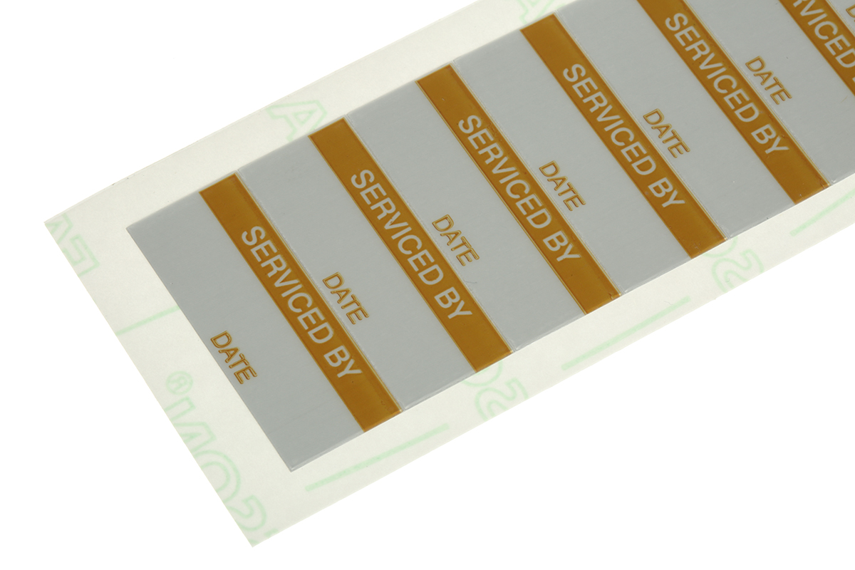445-3638 RS PRO Adhesive Pre-Printed Adhesive Label-SERVICED BY-. Quantity: 140 Per Pack