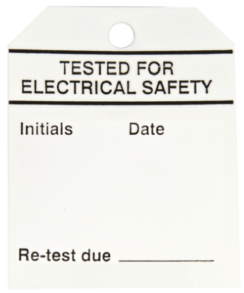 445-3672 RS PRO Pre-Printed Tie Label-TESTED for ELECTRICAL SAFETY-. Quantity: 50 Per Pack