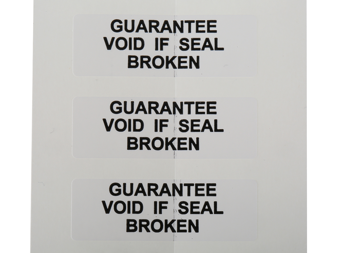 RS PRO Adhesive Pre-Printed Adhesive Label-Guarantee Void If Seal Broken-. Quantity: 180 Per Pack