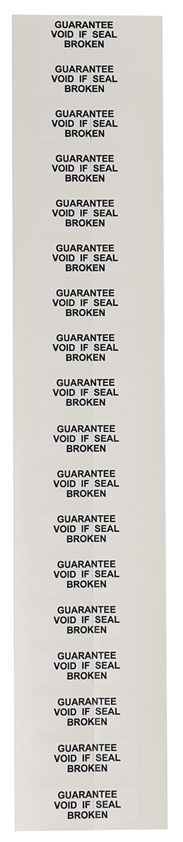 445-3767 RS PRO Adhesive Pre-Printed Adhesive Label-Guarantee Void If Seal Broken-. Quantity: 180 Per Pack