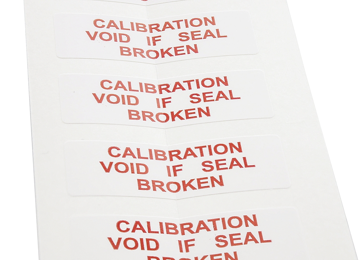 RS PRO Adhesive Pre-Printed Adhesive Label-Calibration Void If Seal Removed-. Quantity: 180 Per Pack