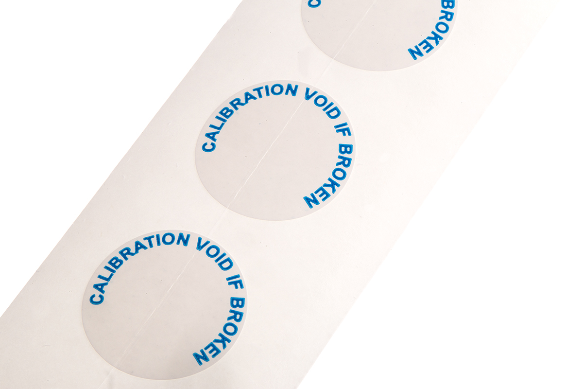 RS PRO Adhesive Pre-Printed Adhesive Label-Calibration Void If Seal Broken-. Quantity: 90 Per Pack