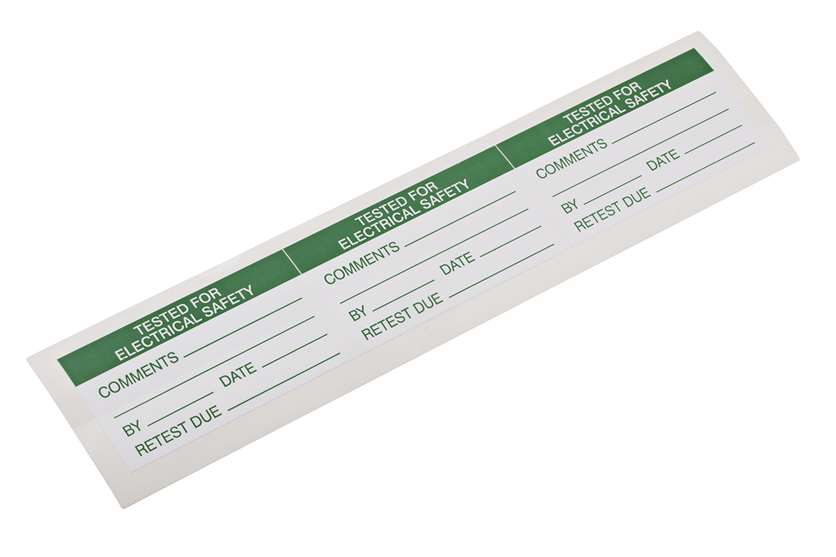 RS PRO Adhesive Pre-Printed Adhesive Label-TESTED for ELECTRICAL SAFETY-. Quantity: 30 Per Pack