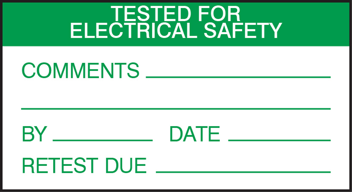 445-4085 RS PRO Adhesive Pre-Printed Adhesive Label-TESTED for ELECTRICAL SAFETY-. Quantity: 30 Per Pack