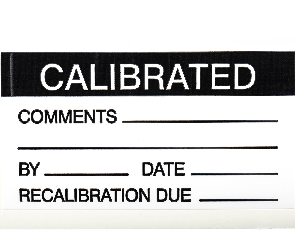 445-4091 RS PRO Adhesive Pre-Printed Adhesive Label-Calibrated-. Quantity: 30 Per Pack