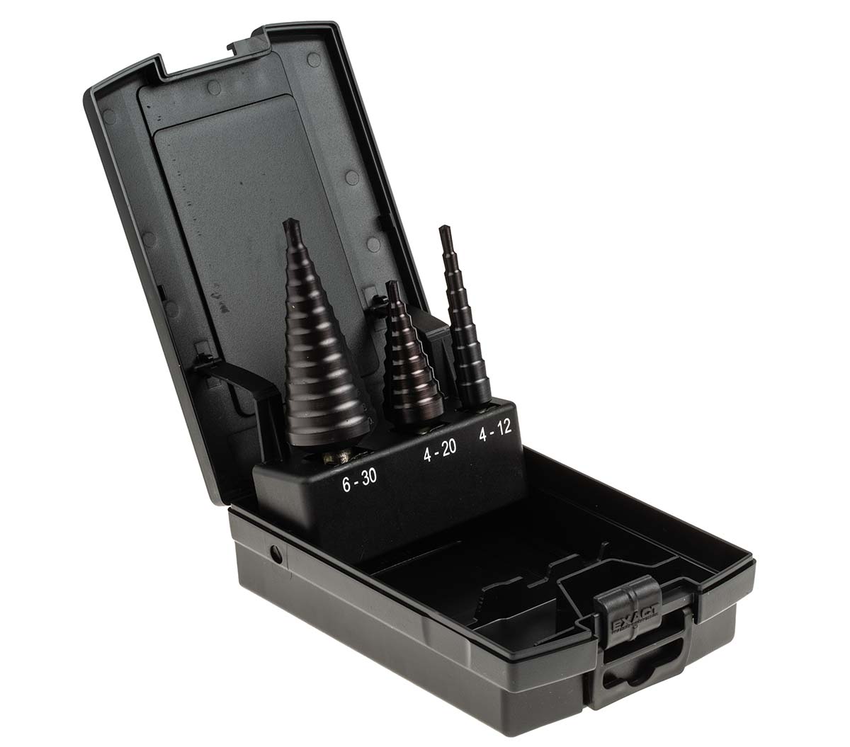 EXACT 3-Piece Step Set for Metal, 30 mm Max, 4 mm Min, High Speed Steel Bits