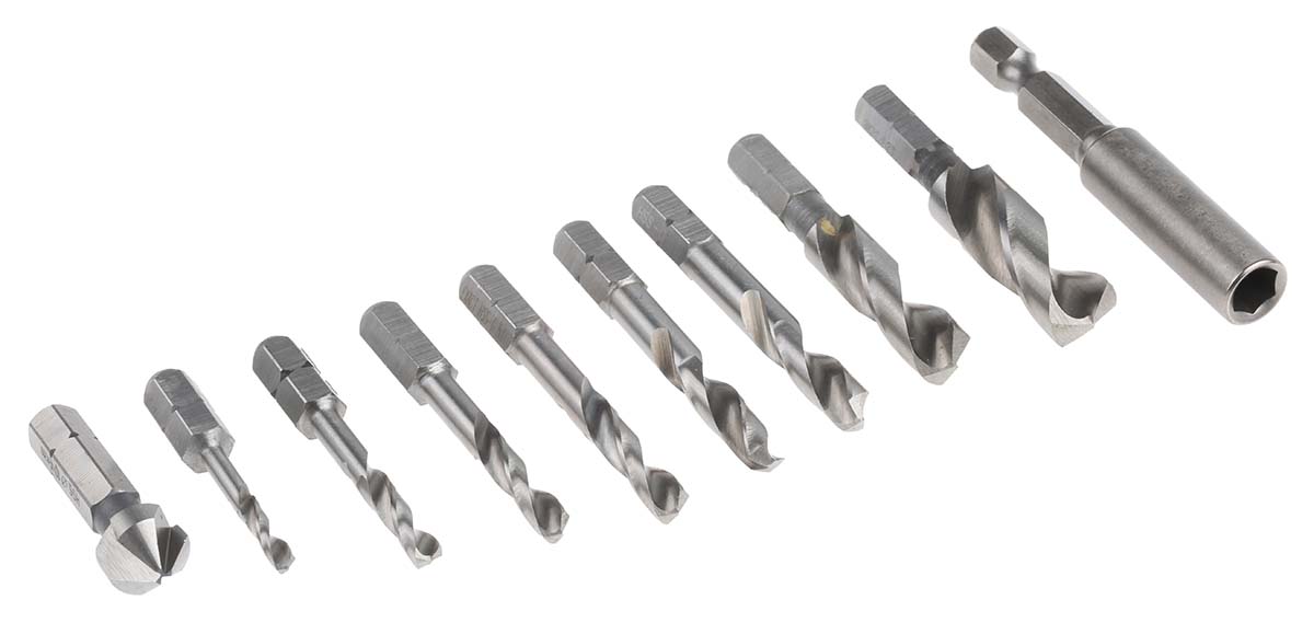 EXACT 11-Piece Twist Set for Metal, 10 mm Max, 3 mm Min, High Speed Steel Bits