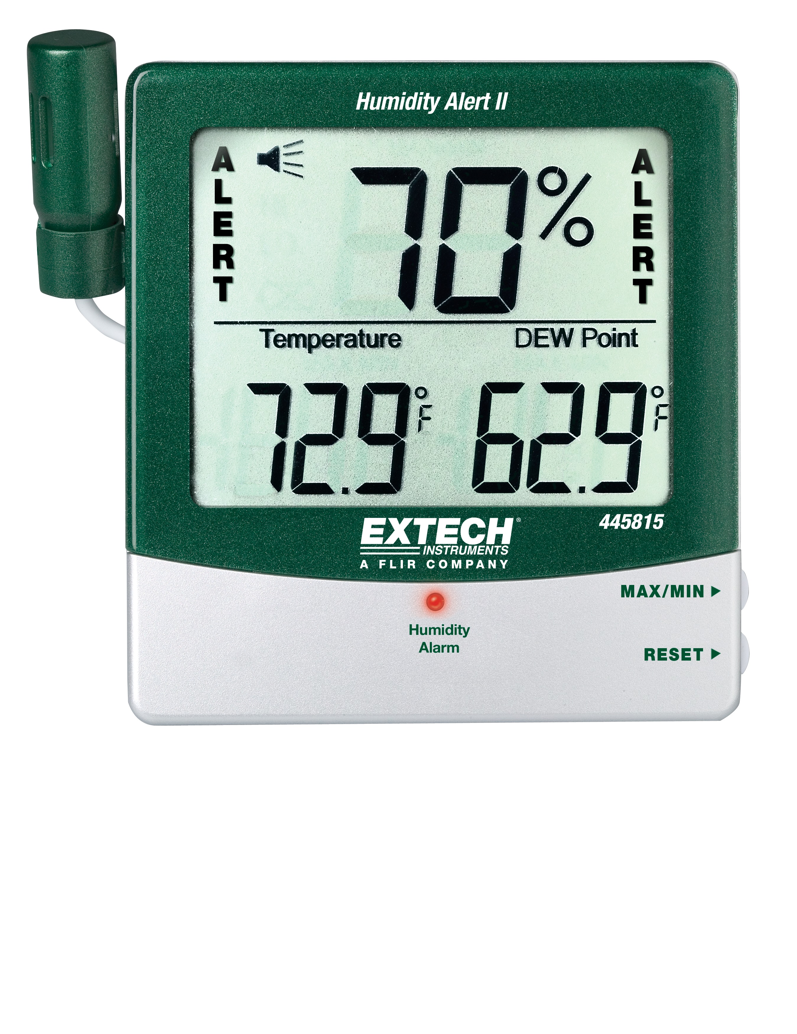 Extech 445815 Hygrometer 60 °C, ±4 %RH Accuracy, 60 °C Max, 99 %RH Max