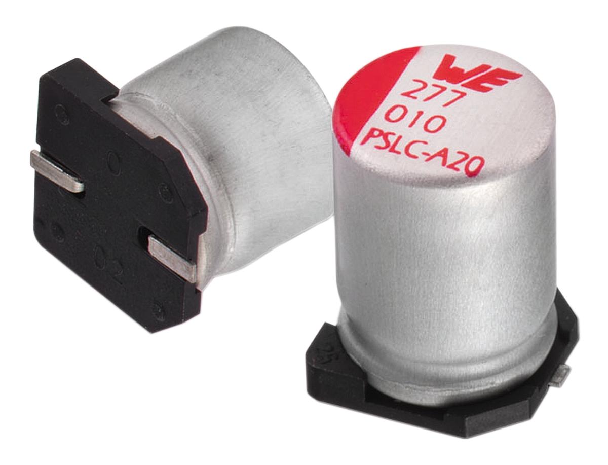 Wurth Elektronik 10μF Surface Mount Polymer Capacitor, 25V dc