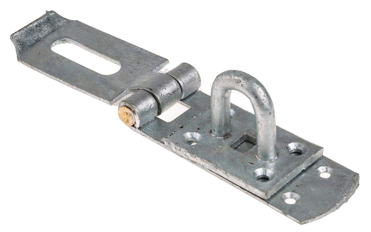 448-2311 RS PRO Steel Galvanised Hasp & Staple 44mm 203 mm