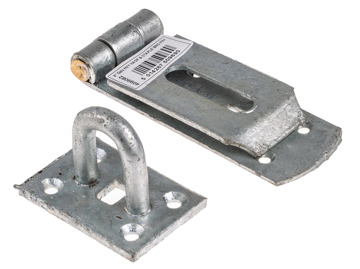 448-2311 RS PRO Steel Galvanised Hasp & Staple 44mm 203 mm