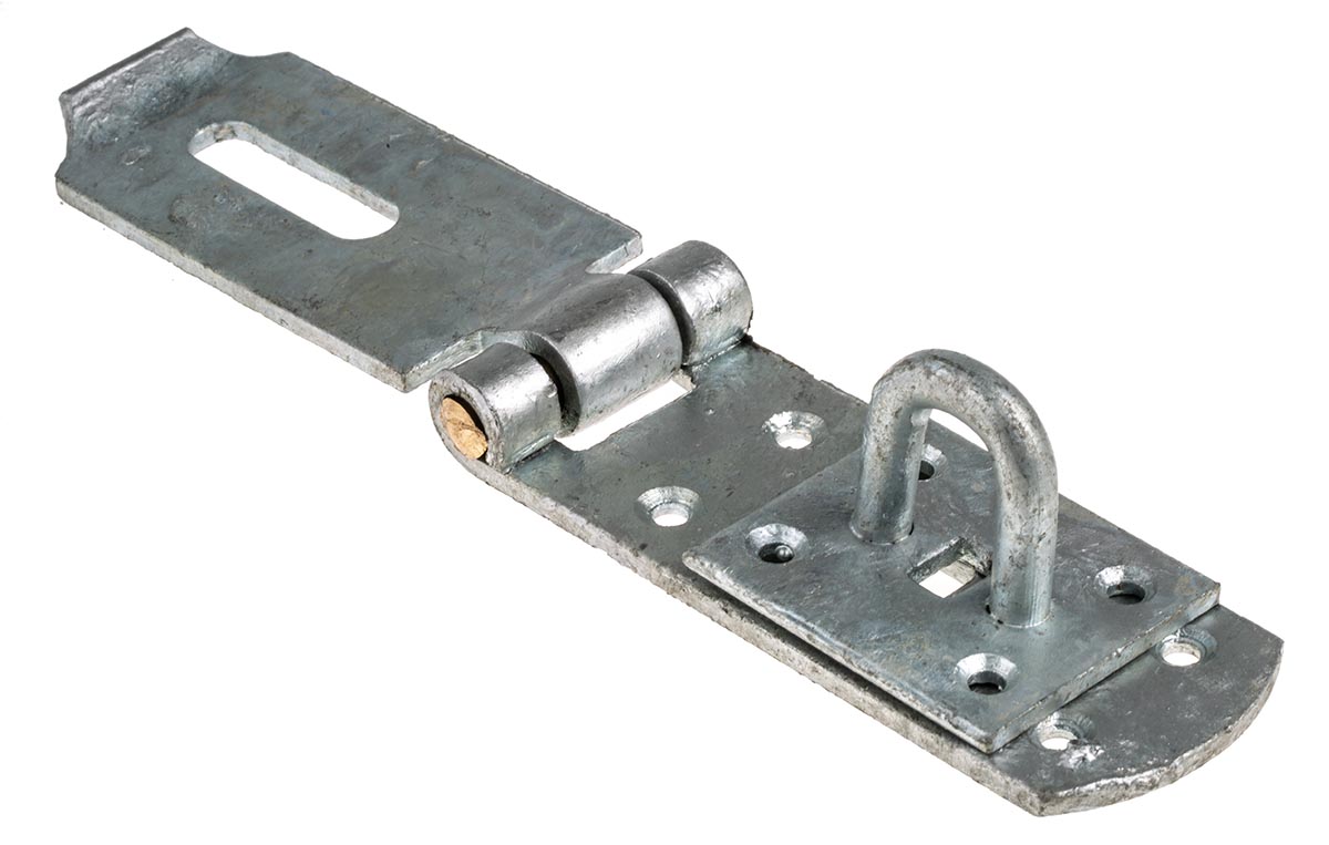 448-2327 RS PRO Steel Galvanised Hasp & Staple 54mm 254 mm