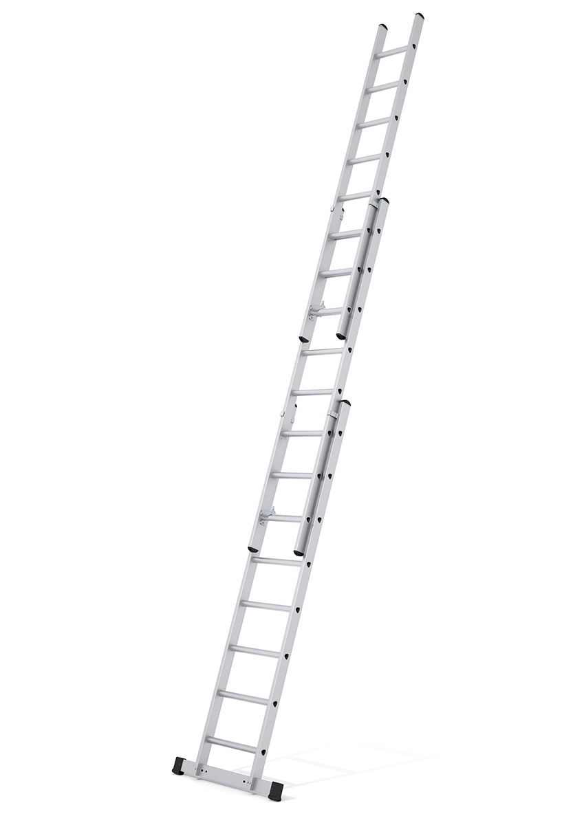44852 Zarges 3 Sections Aluminium Extension Ladder, 6.65 m