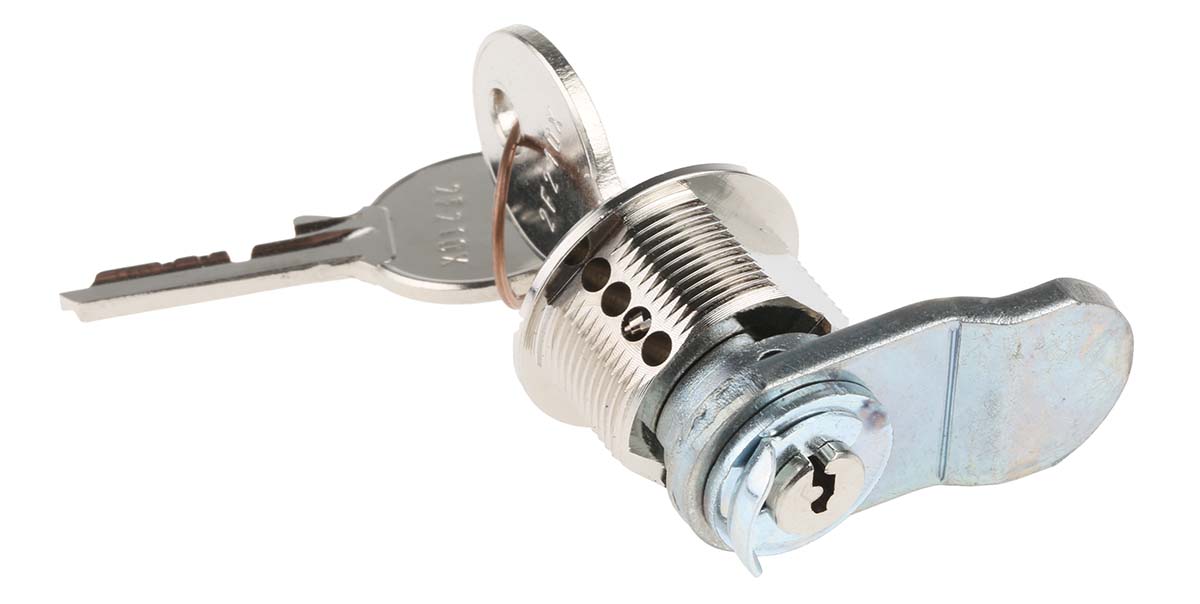 44880020 Steinbach & Vollman Brass Cylinder Lock, 20 mm Panel-to-Tongue 18.2 x 22.2 mm, Key Unlock