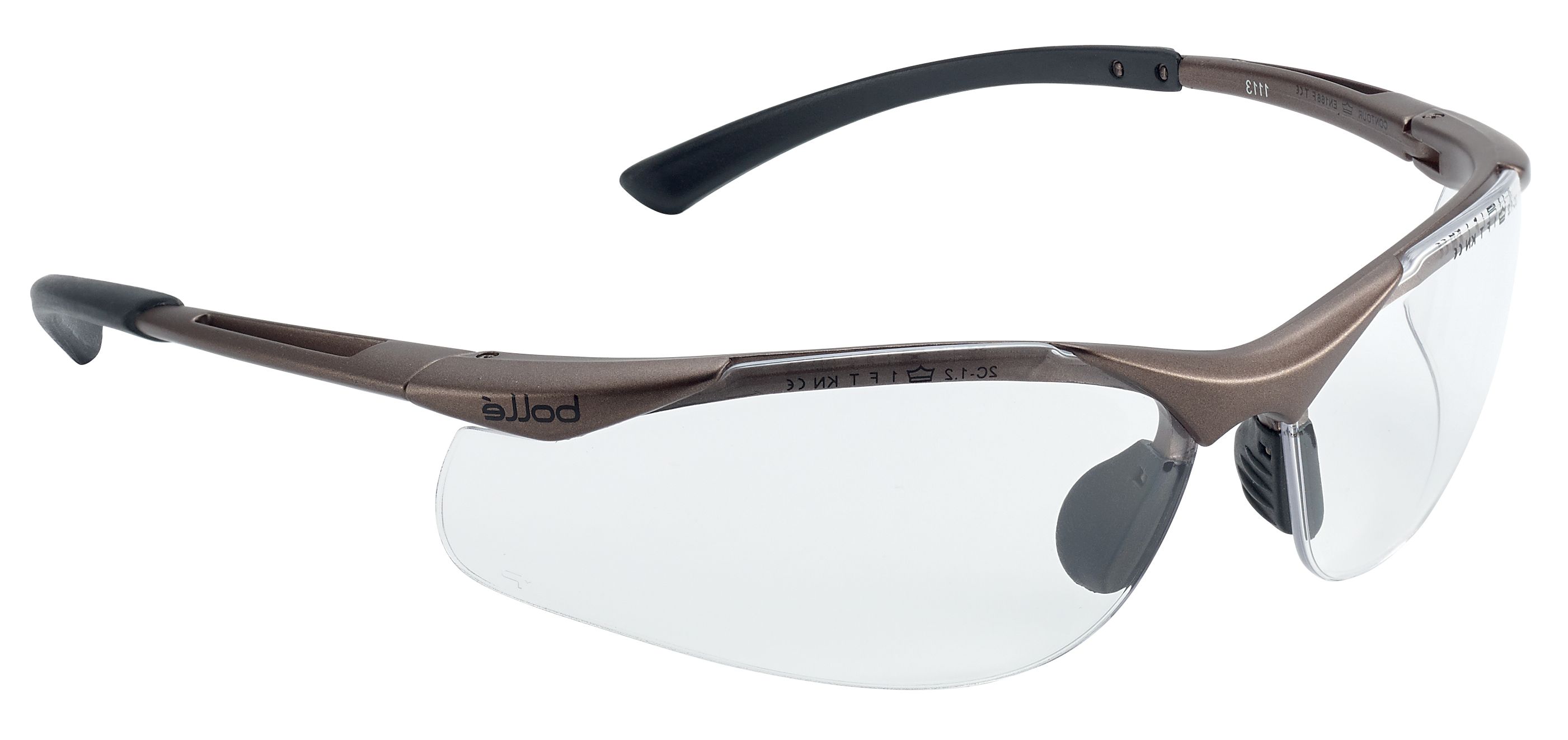 Bolle Safety CONTOUR II Anti-Mist UV Safety Glasses, Clear PC Lens, Vented