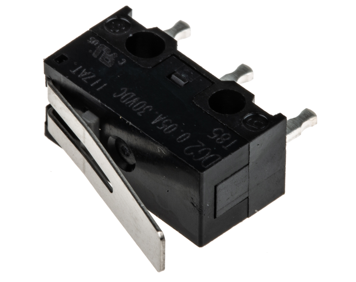 dg23-b1la ZF Hinge Lever Micro Switch, PCB Terminal, 50 mA @ 30 V dc, SPDT
