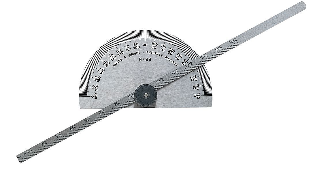 Moore & Wright Vernier Imperial/Metric Protractor, 195 mm