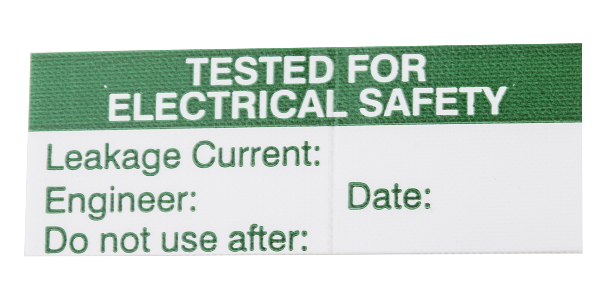 RS PRO Adhesive Pre-Printed Adhesive Label-TESTED for ELECTRICAL SAFETY-. Quantity: 140 Per Pack