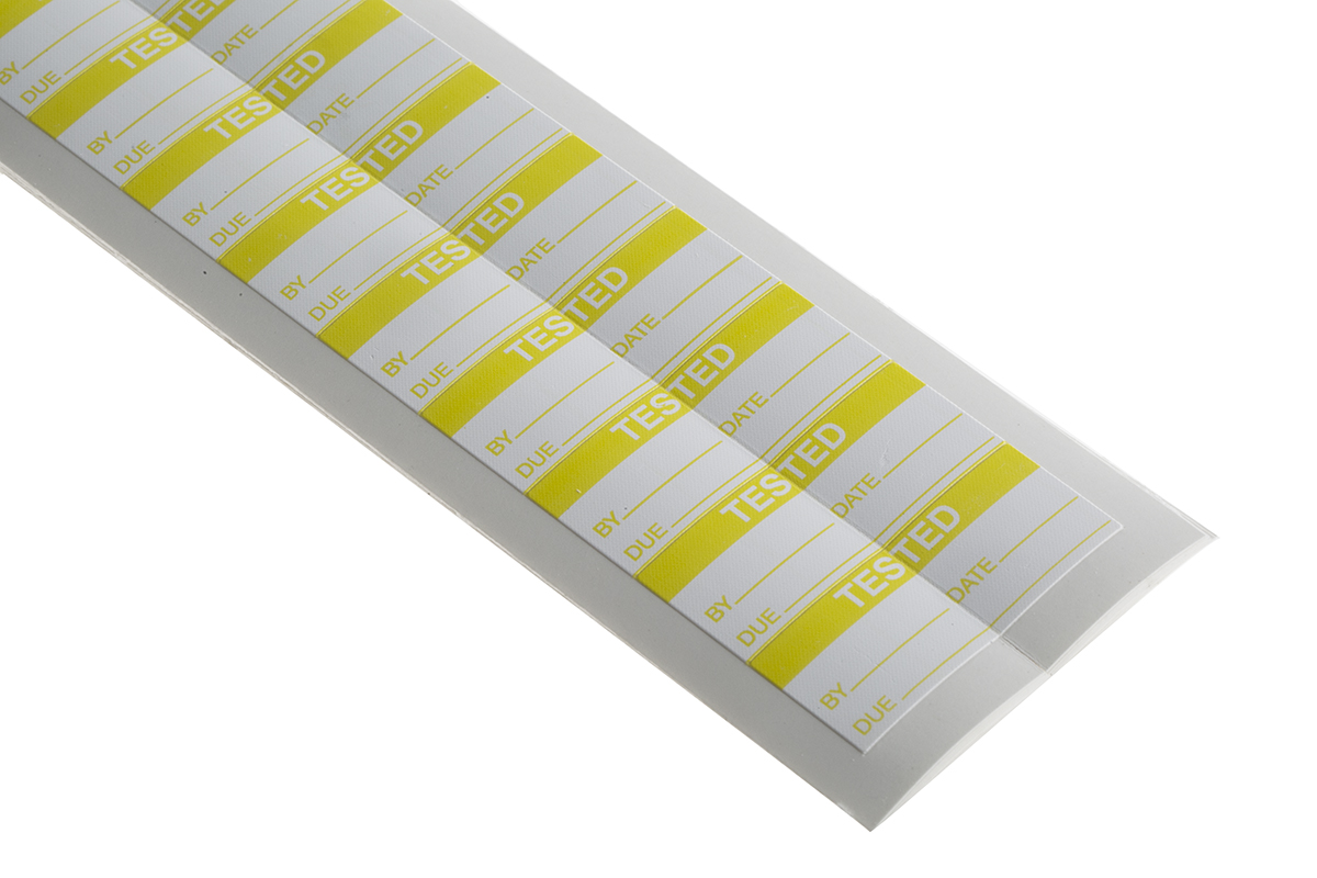 RS PRO Adhesive Pre-Printed Adhesive Label-Tested-. Quantity: 140 Per Pack