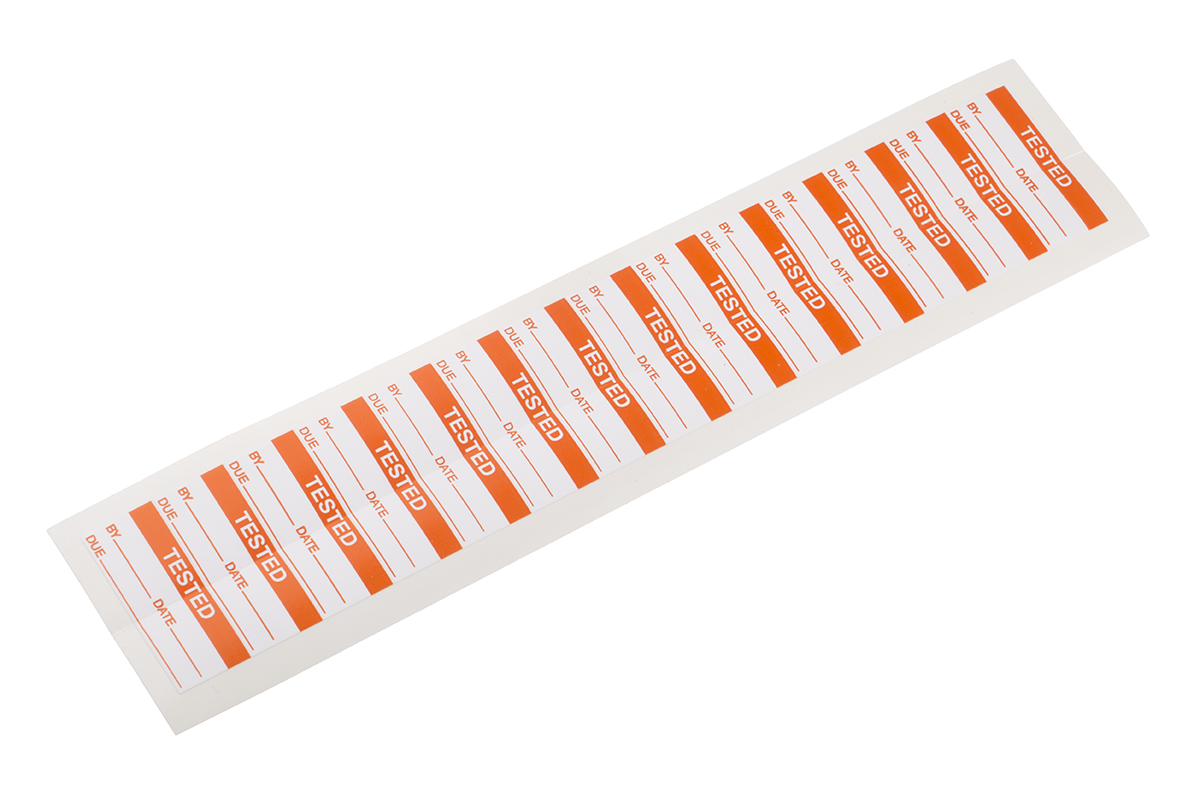 RS PRO Adhesive Pre-Printed Adhesive Label-Tested-. Quantity: 140 Per Pack
