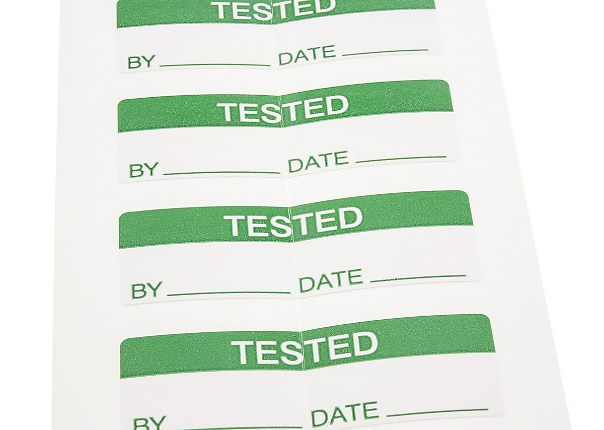 RS PRO Adhesive Pre-Printed Adhesive Label-Tested-. Quantity: 170 Per Pack
