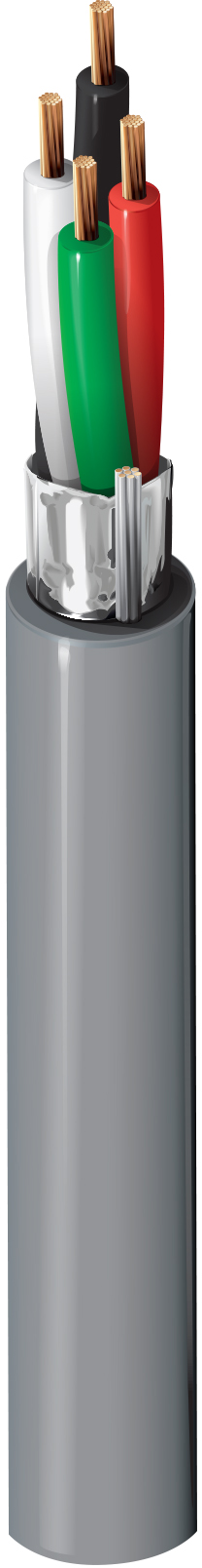 Belden 4502FE Series 4 Core, 22 AWG CSA Screened, 3.7 mm OD, 500 m, Grey