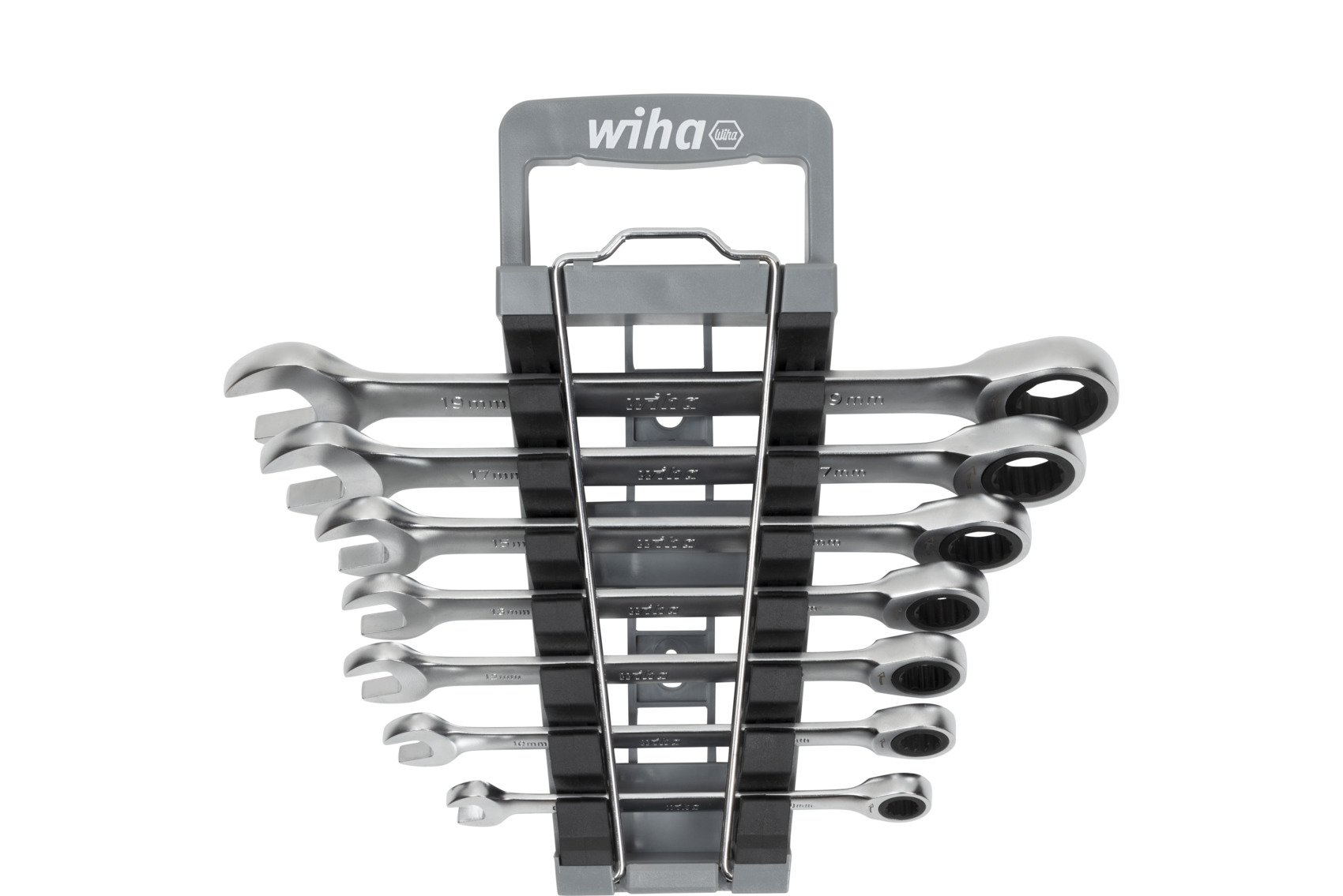 Wiha 7-Piece Ring Spanner Set, 10, 13, 15, 17, 8, 12, 19, Chrome Vanadium Steel