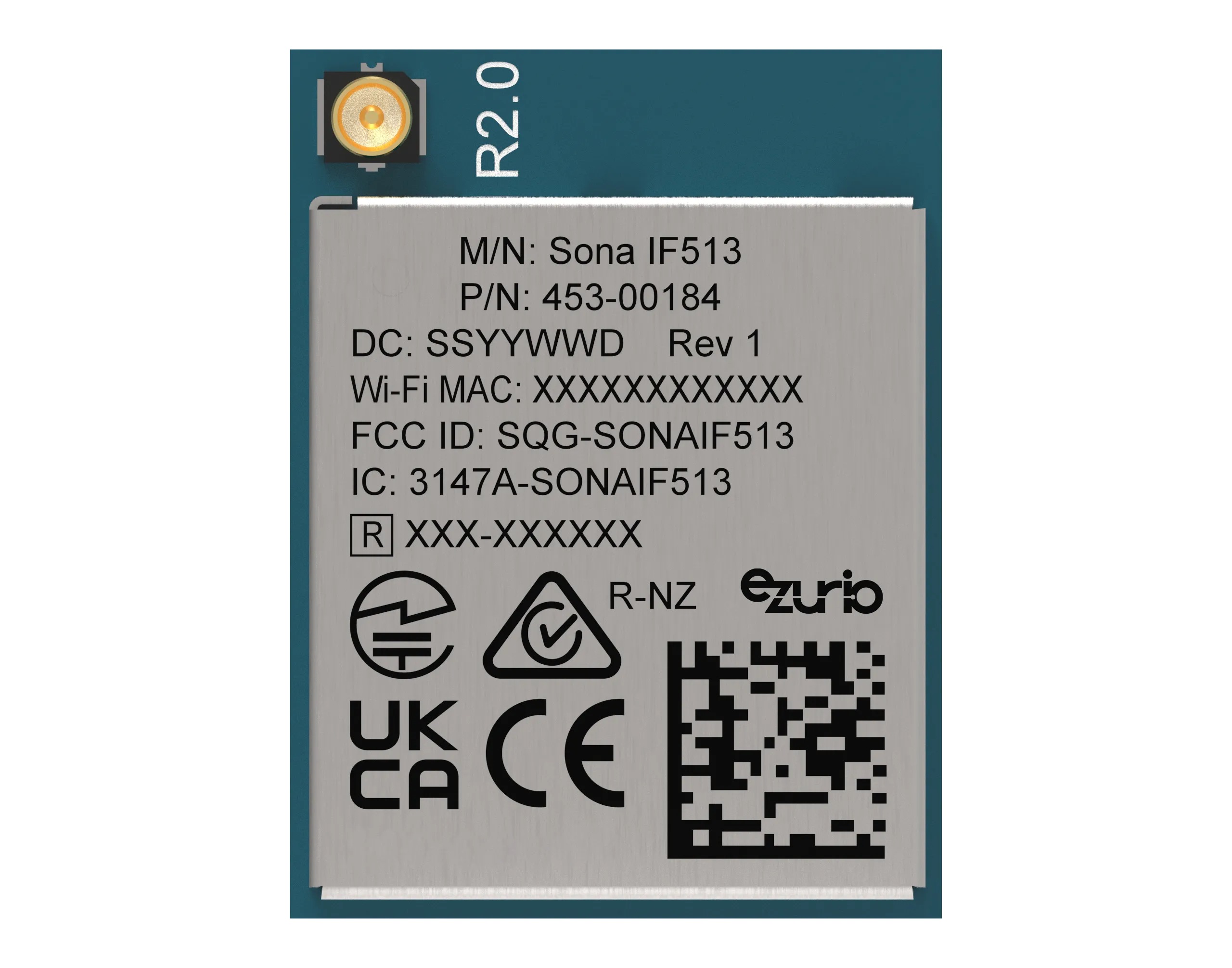 Ezurio 453-00184C 3.5 V WiFi Module, Bluetooth, WLAN