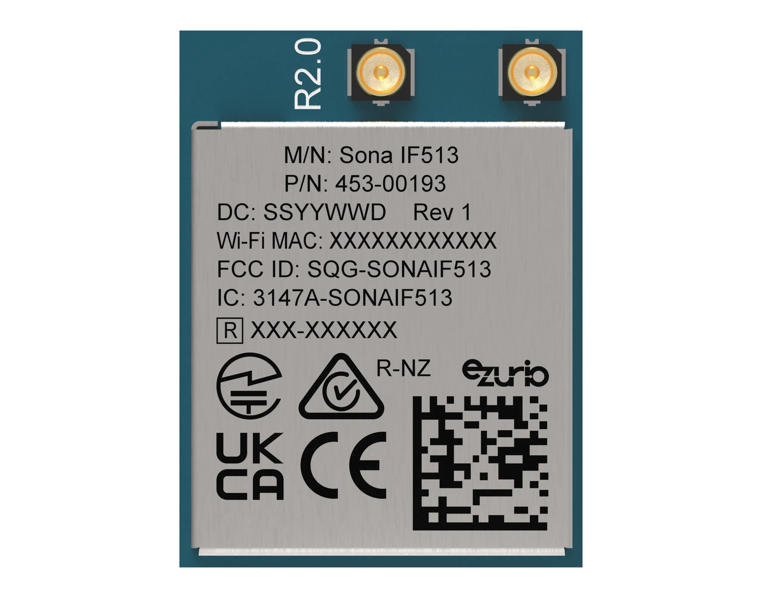 Ezurio 453-00193C 3.5 V WiFi Module, 5.4, 5.2, IEEE 802.11ax/ac/a/b/g/n, 4.2, 3.0, 5.1, Bluetooth 2.1 EDR, 5.0, 5.3