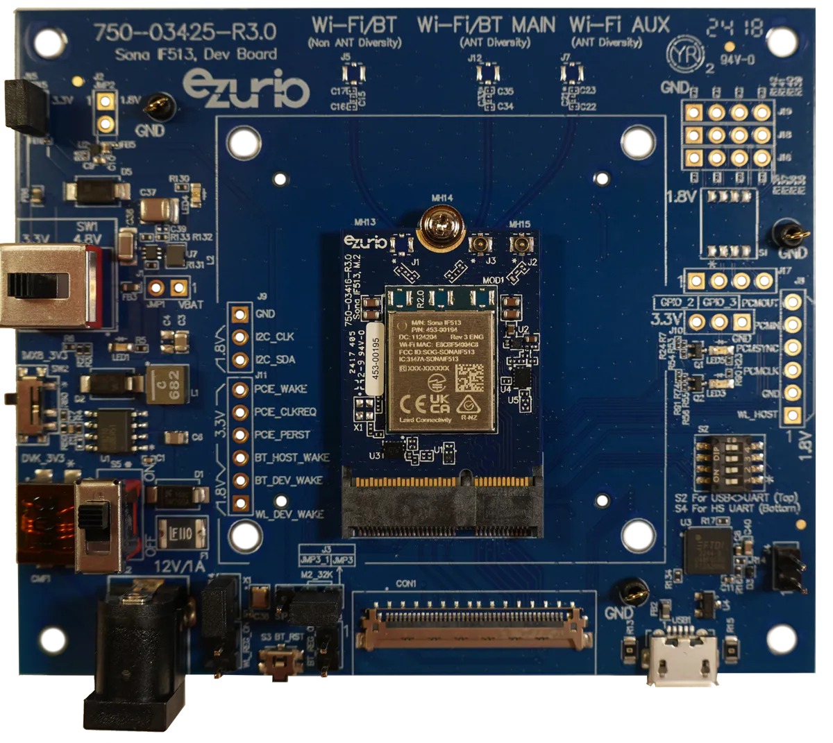 Ezurio 453-00195-K1 3.5 V WiFi Module, WiFi, Bluetooth