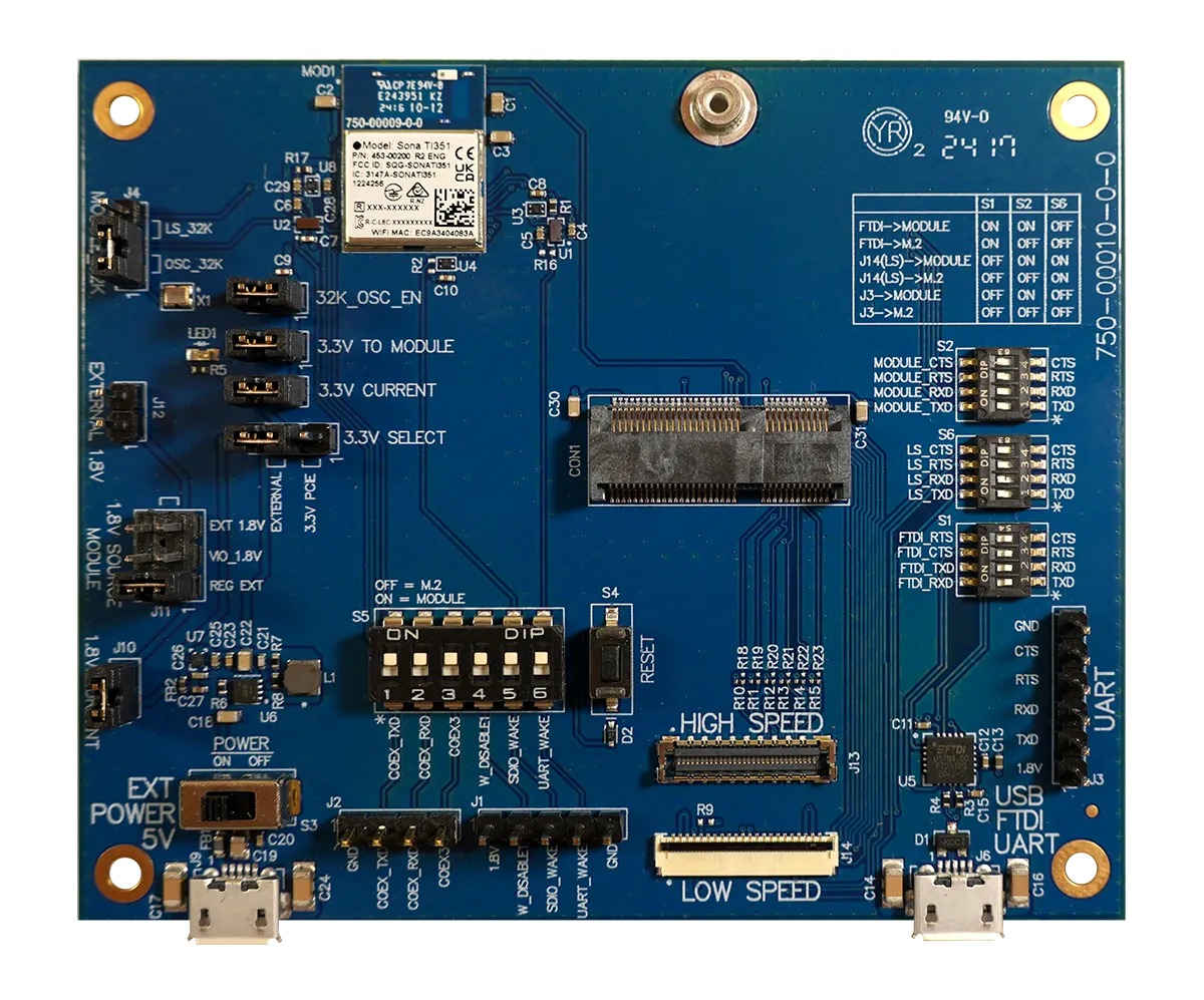 Ezurio 453-00200-K1 3.6 V WiFi Module, WiFi 6, Bluetooth 5.4