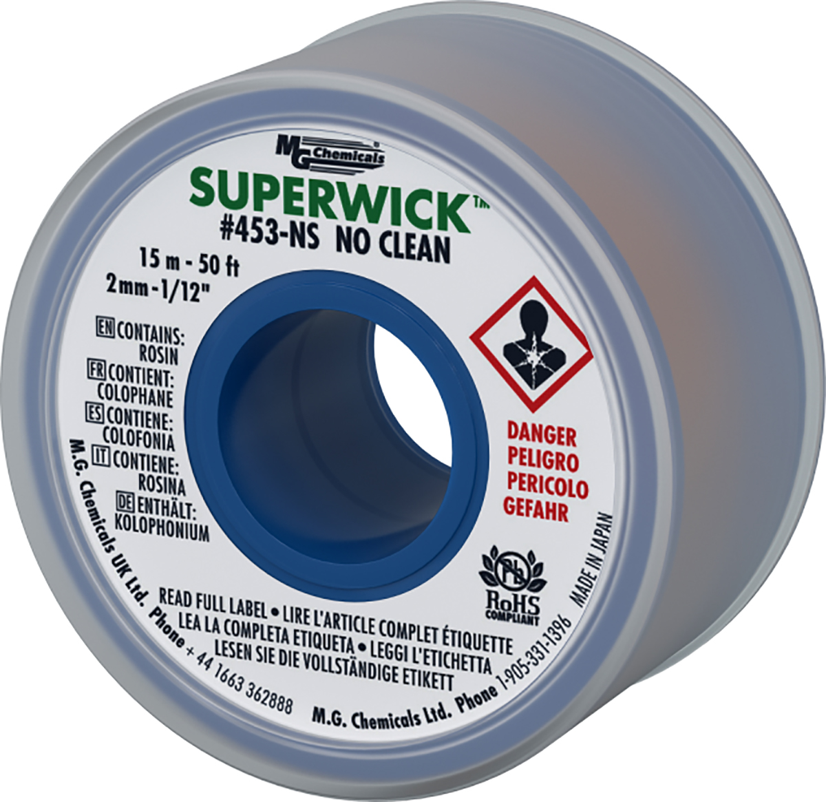 Super Wick 15 m No Clean De-Soldering Braid, Width 2 mm