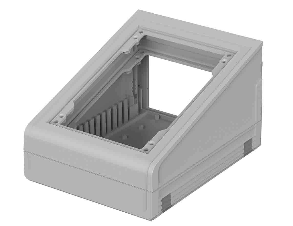 Bopla Ultrapult Series Light Grey ABS Desktop Enclosure Sloped Front, 157.5 mm 120.4 mm, 198.9 mm