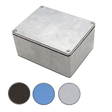 Deltron Black Aluminium Enclosure, IP66 Flanged 55 mm, 115 mm, 90 mm