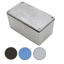 Deltron 454 Series Blue Aluminium Enclosure, IP66 Flanged 55 mm, 115 mm, 65 mm