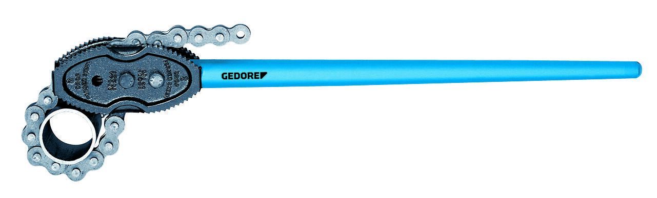 Gedore Chain Pipe, 1600 mm Overall, 60 to 324 mm Jaw Capacity