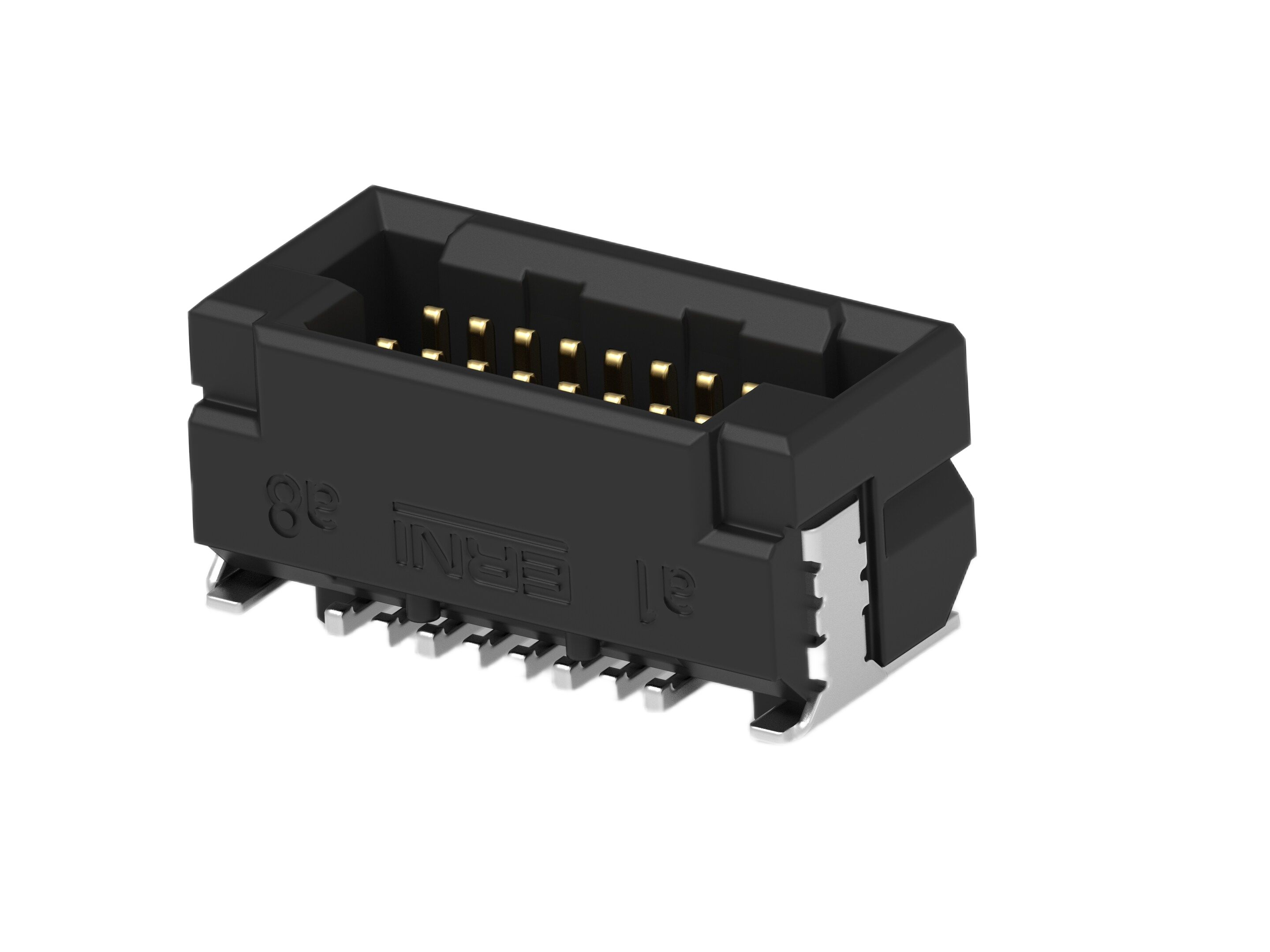 ERNI ERNI MicroCon Series Vertical Surface PCB Header, 16 Contact(s), 0.8 mm Pitch, 2 Row, Shrouded