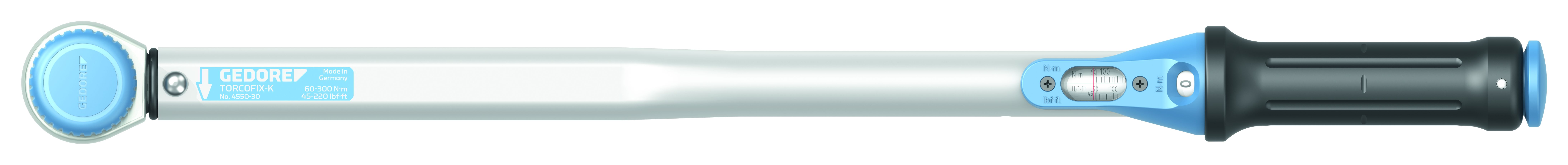 4550-20 Gedore Click Torque Wrench, 40 To 200 Nm, 1/2 in Drive, Square Drive, 485.5mm Overall