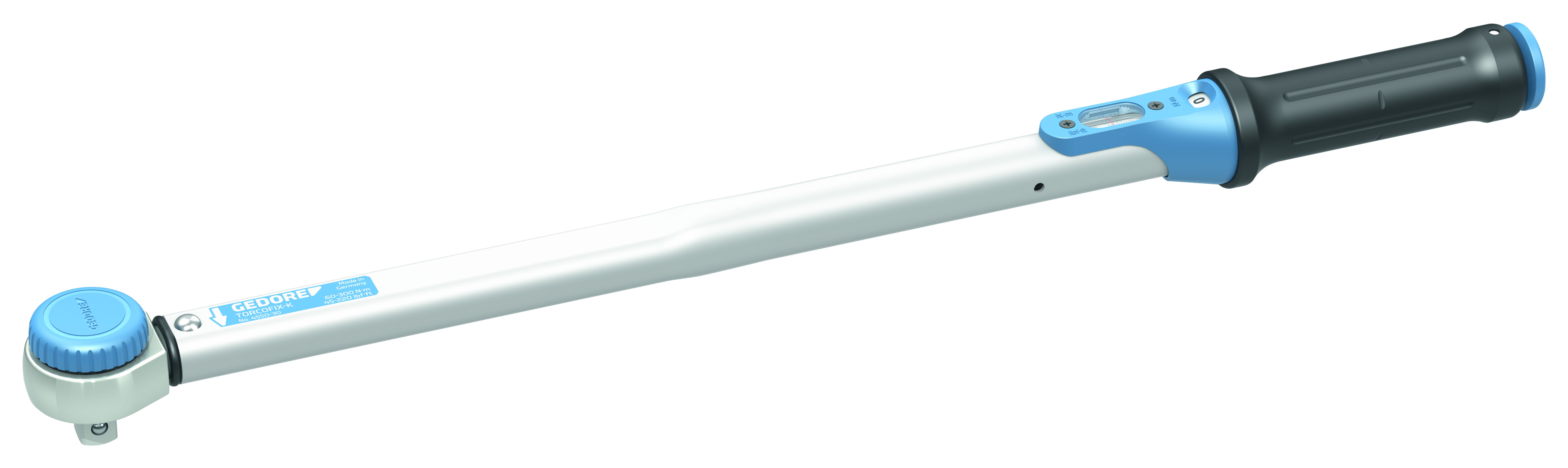 4550-20 Gedore Click Torque Wrench, 40 To 200 Nm, 1/2 in Drive, Square Drive, 485.5mm Overall