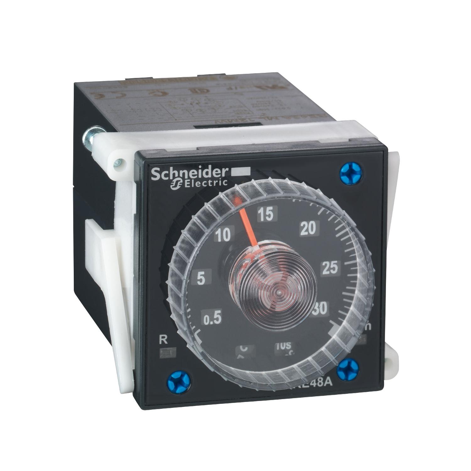 re48amh13mw Schneider Electric Multi Function Time Delay Relay, Plug In, 0.02 s → 300 h, DPDT, 2 Contacts
