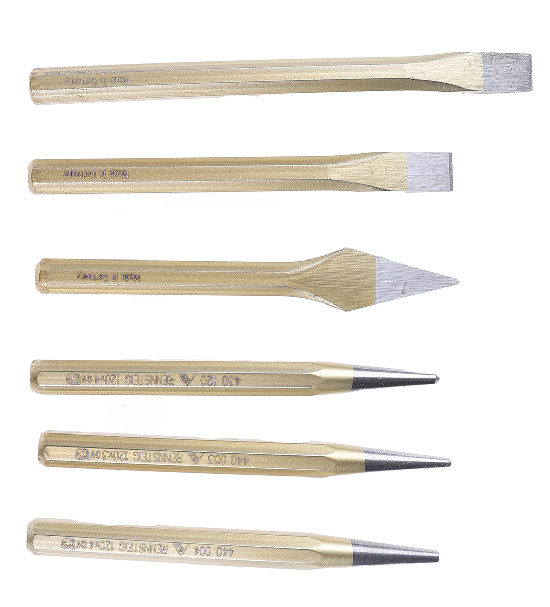 RS PRO 6-Piece Punch Set, Pin Punch, 3mm, 4 mm Shank