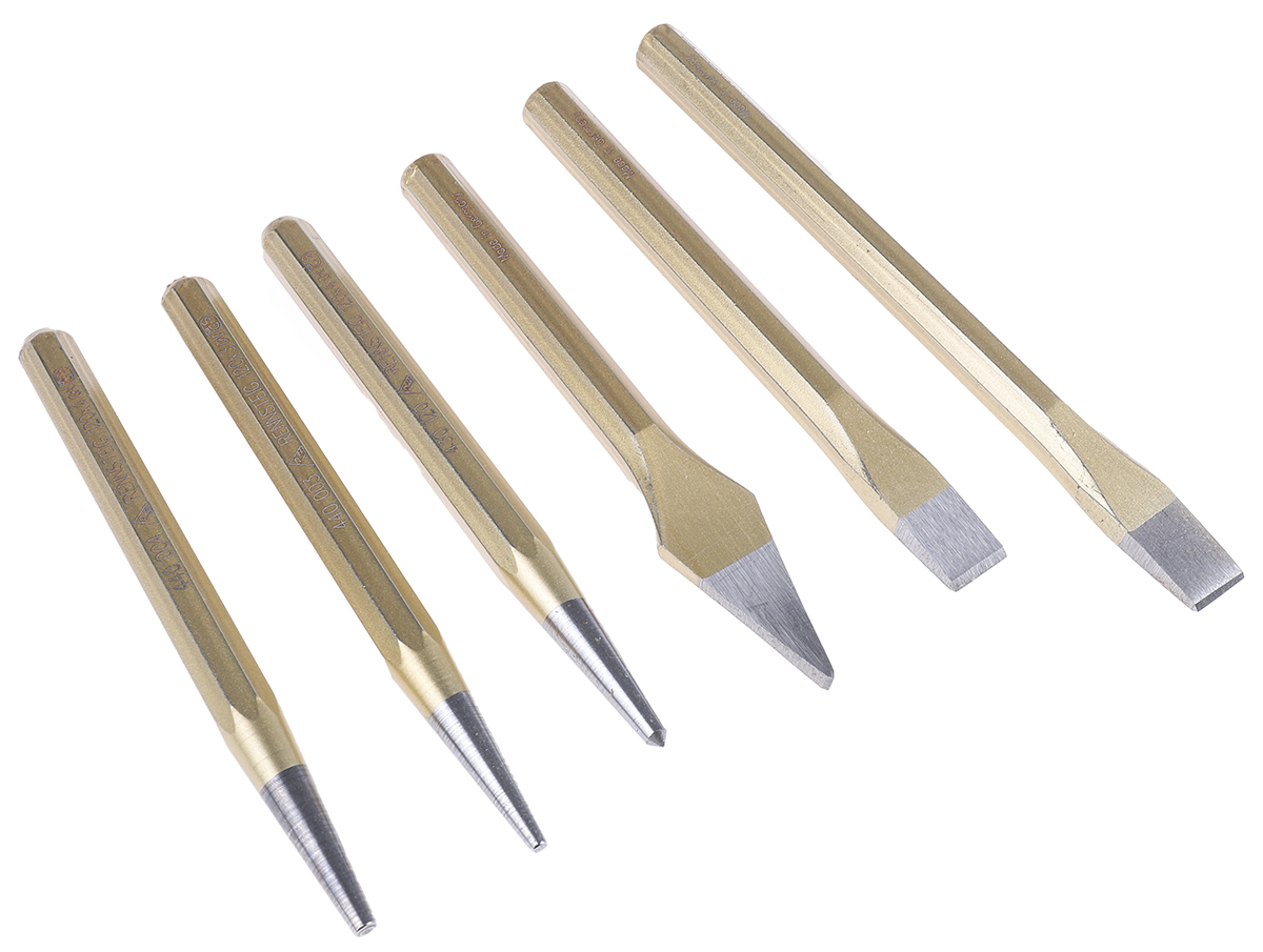 456-3634 RS PRO 6-Piece Punch Set, Pin Punch, 3mm, 4 mm Shank