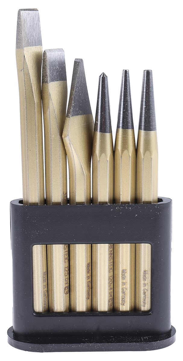 456-3634 RS PRO 6-Piece Punch Set, Pin Punch, 3mm, 4 mm Shank