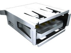 Samtec Right Angle, Through Hole, Socket- Single Port Type B 2.0 USB Connector
