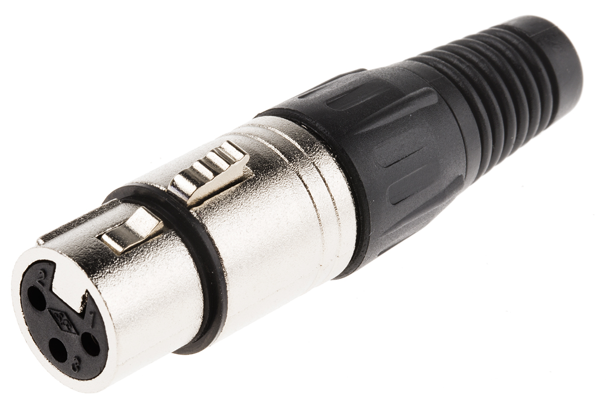 RS PRO Cable XLR Connector, Straight, 250V ac Female, 3 Way, Silver Plating