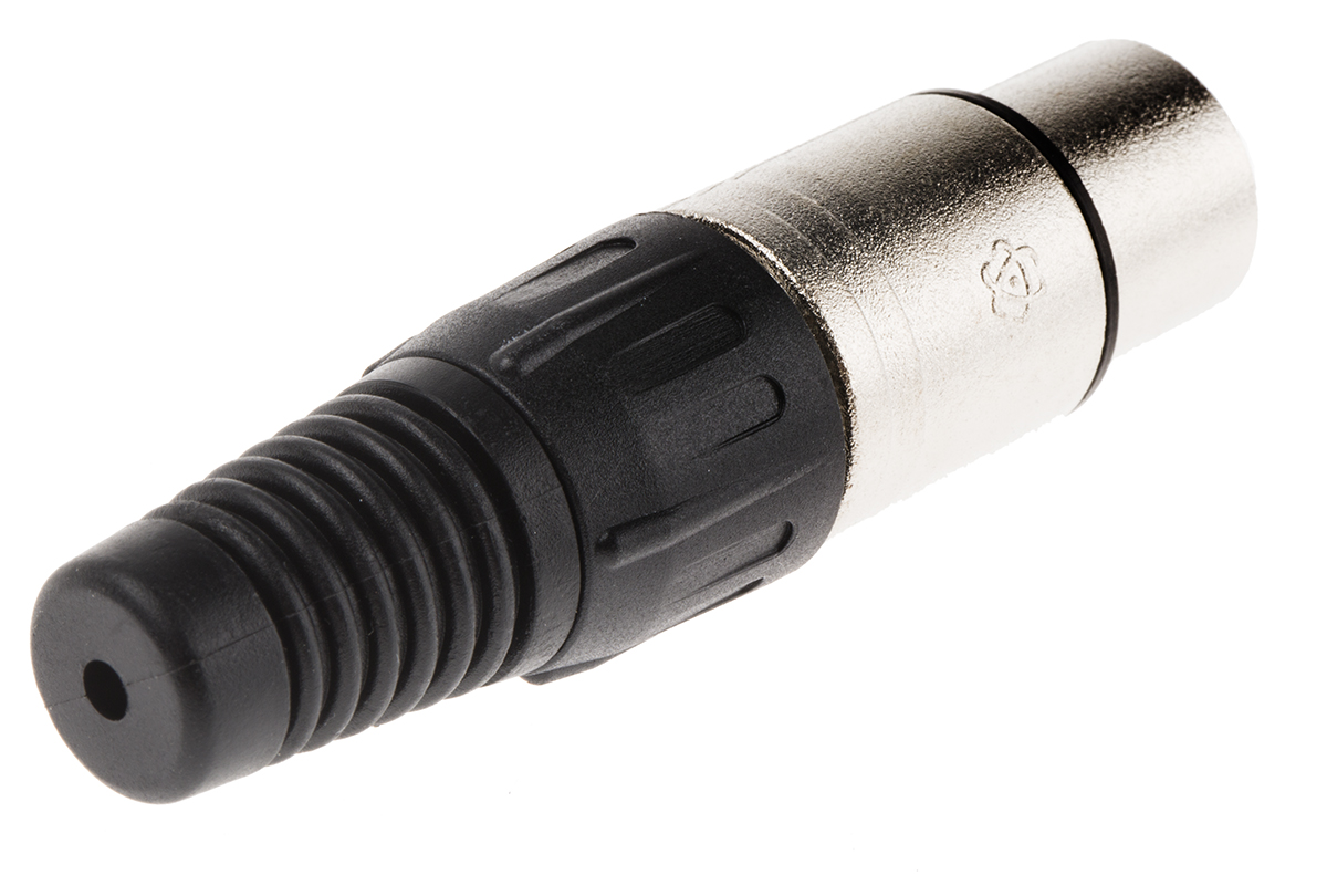 458-002 RS PRO Cable XLR Connector, Straight, 250V ac Female, 3 Way, Silver Plating