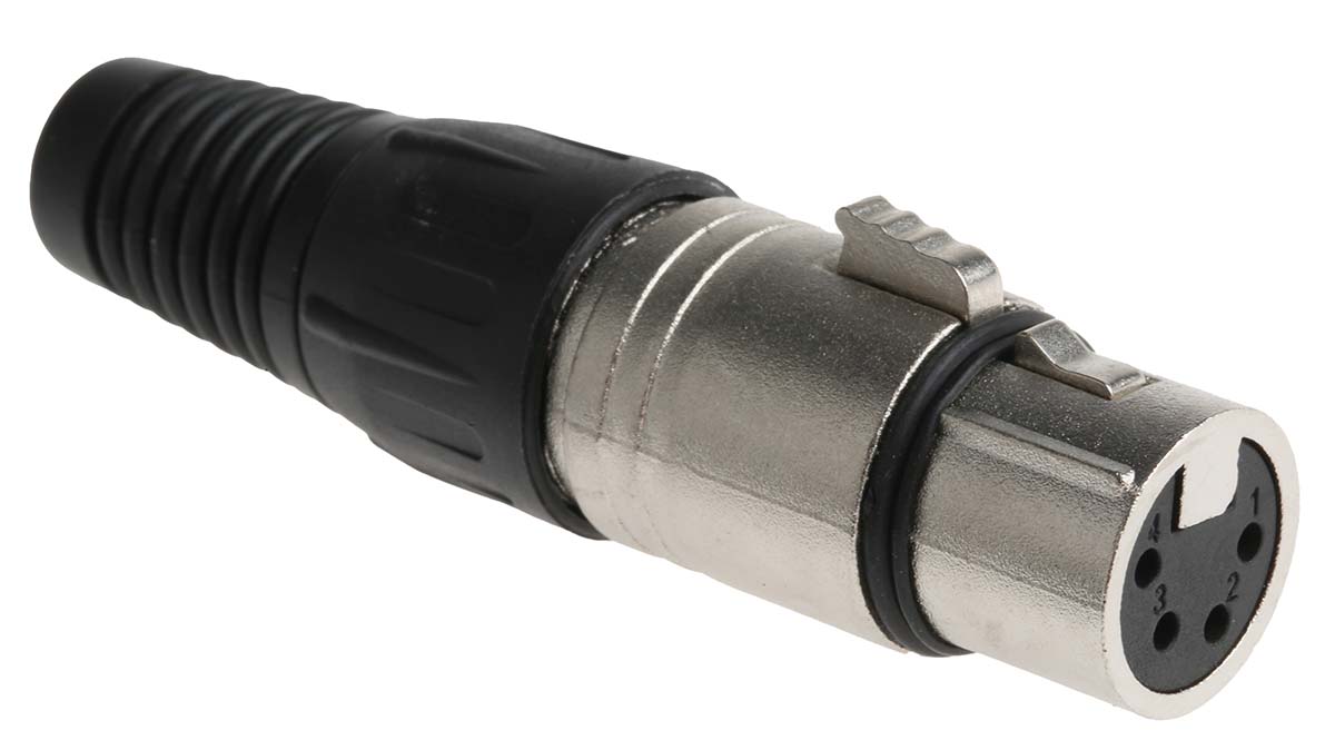 RS PRO Cable XLR Connector, Straight Female, 4 Way