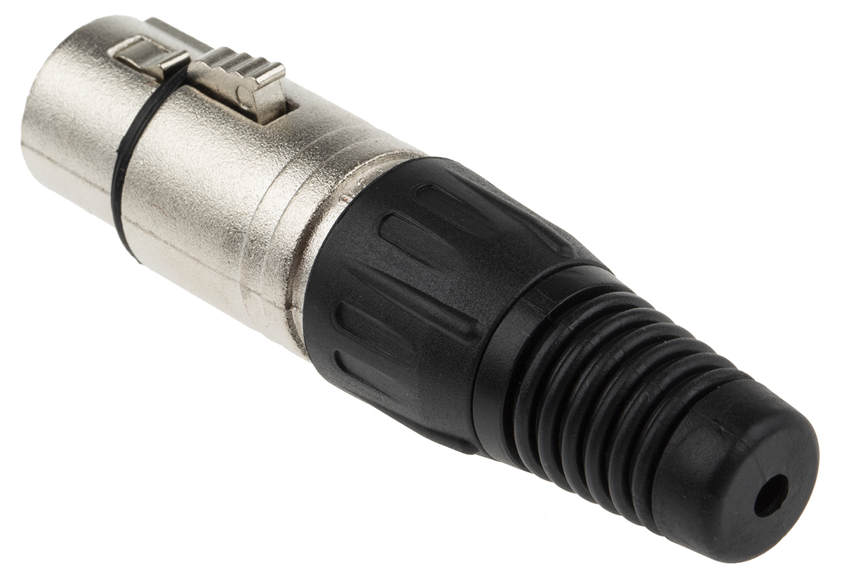 458-024 RS PRO Cable XLR Connector, Straight, 250V ac Female, 3 Way, Silver Plating
