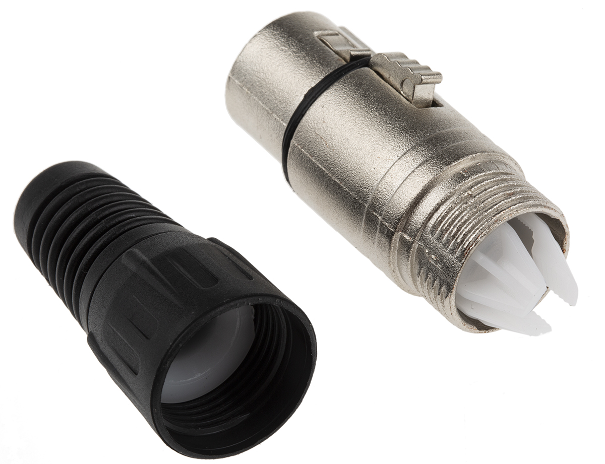 458-024 RS PRO Cable XLR Connector, Straight, 250V ac Female, 3 Way, Silver Plating